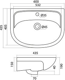 Misty Тумба с раковиной Грани 60 белая – фотография-4
